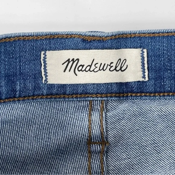 MADEWELL skinny JEANS 9” mid-rise Distressed medium wash blue denim jeans 27 - Picture 5 of 11